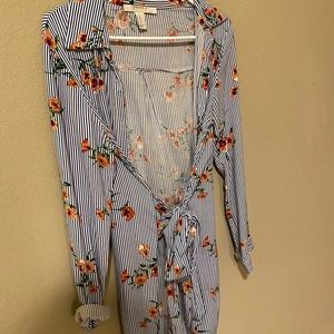 Floral striped blouse